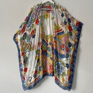 One Hundred Stars Floral Multicolor Kimono